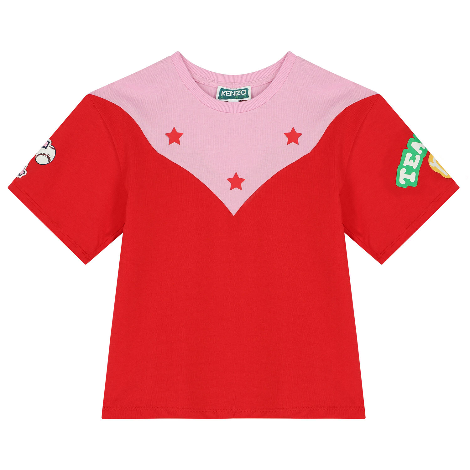 Girls Pink & Red Varsity Logo T-Shirt, 1, hi-res